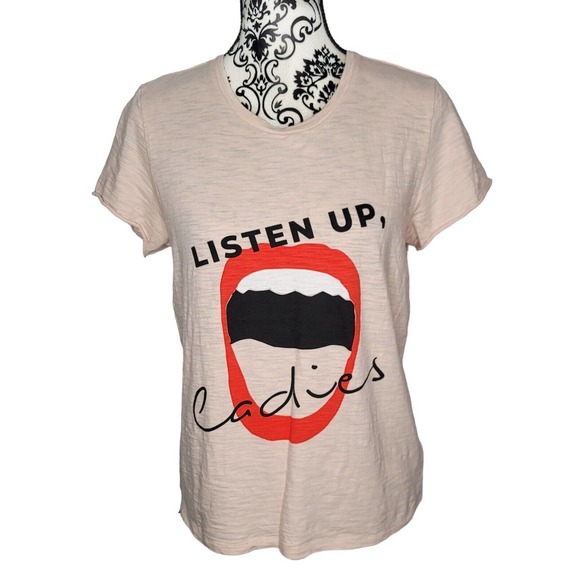 Stella and Dot Tops - Stella & Dot x Dress for Success Listen Up Ladies Screen Print Tee Size M
